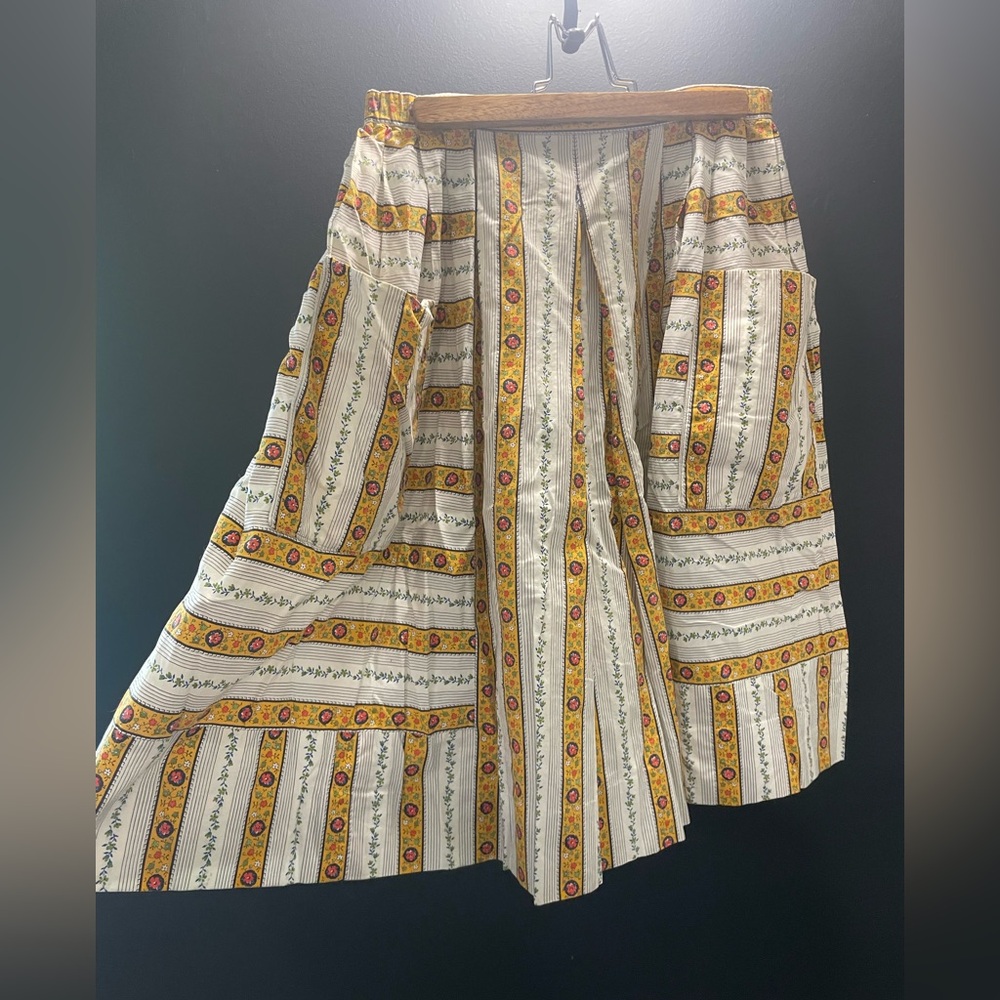 Vintage Multicolor Striped A-Line Skirt
